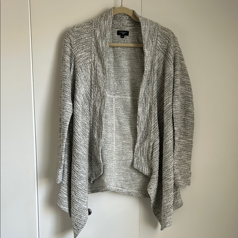 Cozy Gray Knit Open Cardigan
